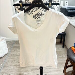 CHANEL - “AUTHENTIC” Classic White Momogram Tee Blouse